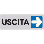 TARGA SEGNALETICA ADESIVA USCITA DX - VINILE CM 15X5- 10 pezzi