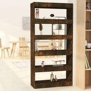 Libreria/Divisorio Rovere Fumo 80x30x166 cm in Truciolato