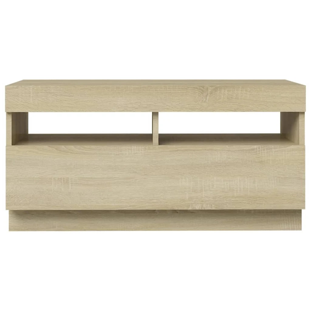 Mobile TV multimediale mensola TV credenza mobile TV per sala da pranzo soggiorno camera da letto con luci LED rovere Sonoma 80 x 35 x 40 cm marrone 02_0026790