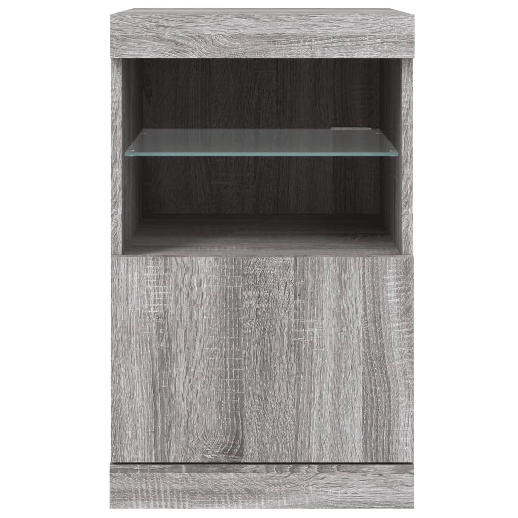 Buffet credenza cassettiera armadio mobile contenitore organizer per cucina soggiorno salotto con luci LED Sonoma 41 x 37 x 67 cm grigio 02_0030076