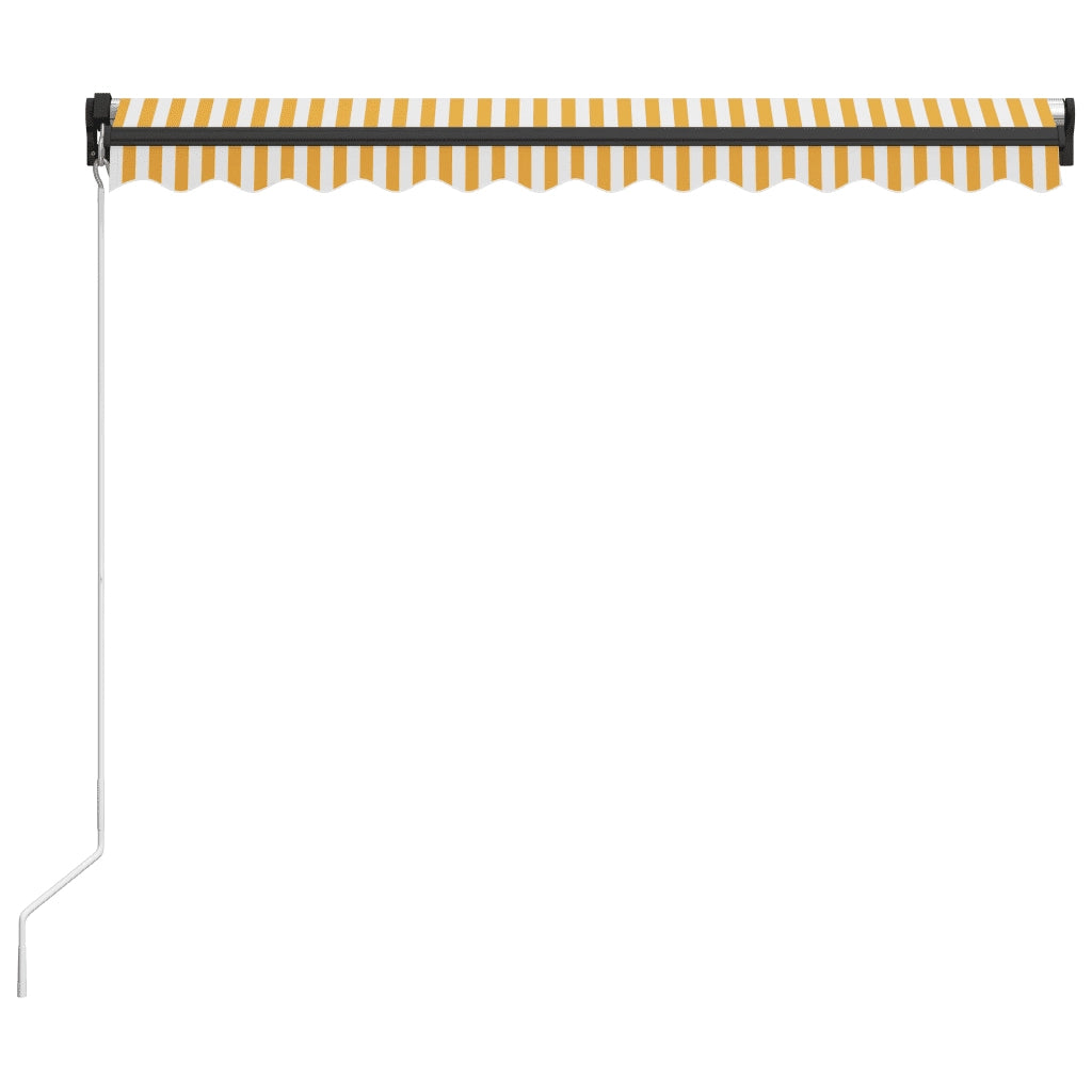 Tenda da Sole Retrattile Manuale 300x250 cm Gialla e Bianca cod mxl 38797