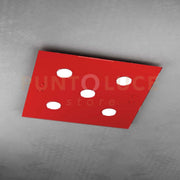 PATH PLAFONIERA 5 LUCI ATTACCO GX53 QUADRA ROSSO