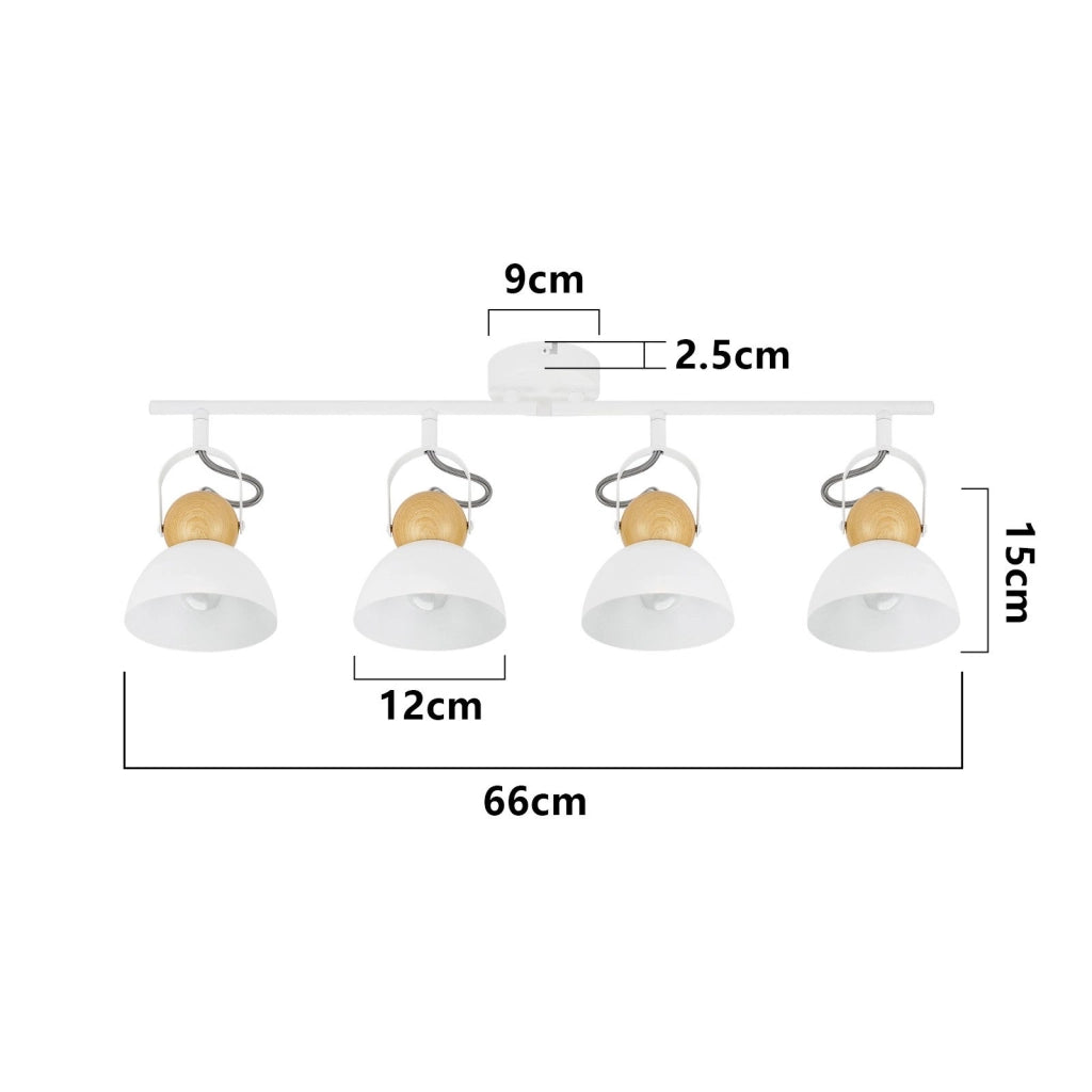 ZMH Faretto da soffitto a 4 luci orientabile a 350° Vintage Plafoniera Soggiorno