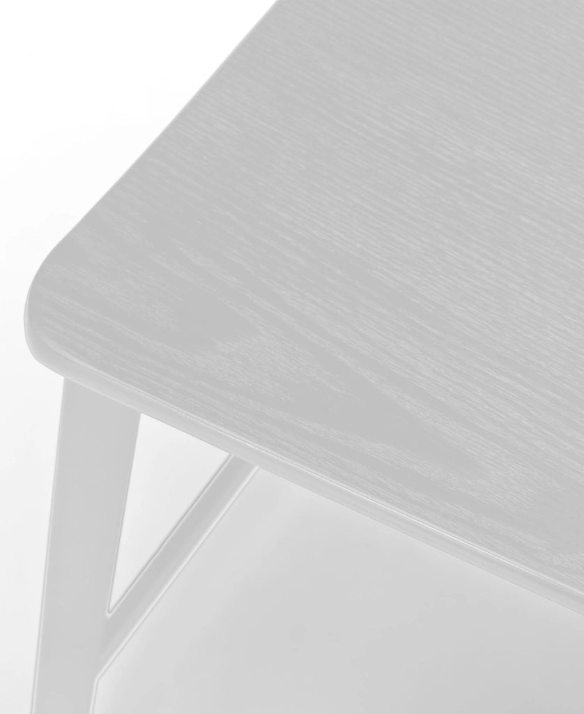 Sgabello Woody in Legno e Metallo Bianco - Design Minimalista Ispirato allo Stile School per Arredo Interno Moderno - Prodotto Bianco