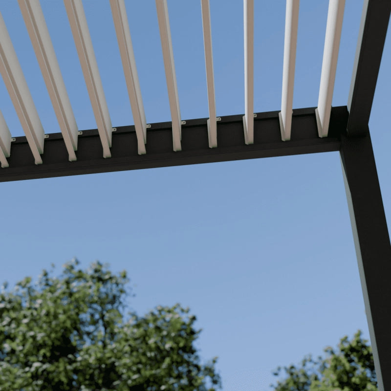 Pergola bioclimatica motorizzata OmbrÃ©a ELMO autoportante 3x4M - Antracite/Bianco