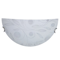 Applique 1xE27 Ganci Cromo Vetro Lastra Bianco Decorato Garden E-Energy Clara