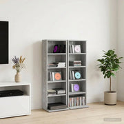 Mobile per CD 2 pz Grigio Cemento 33 x 23,5 x 97,5 cm 8012697