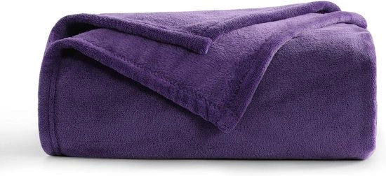 Coperta di piuma - extra morbida e calda - 1 pezzo - viola - 100% microfibra - 130 x 150 cm