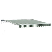 Tenda da Sole | Tenda Retrattile Verde e Bianco 350 x 250 cm Tessuto e acciaio