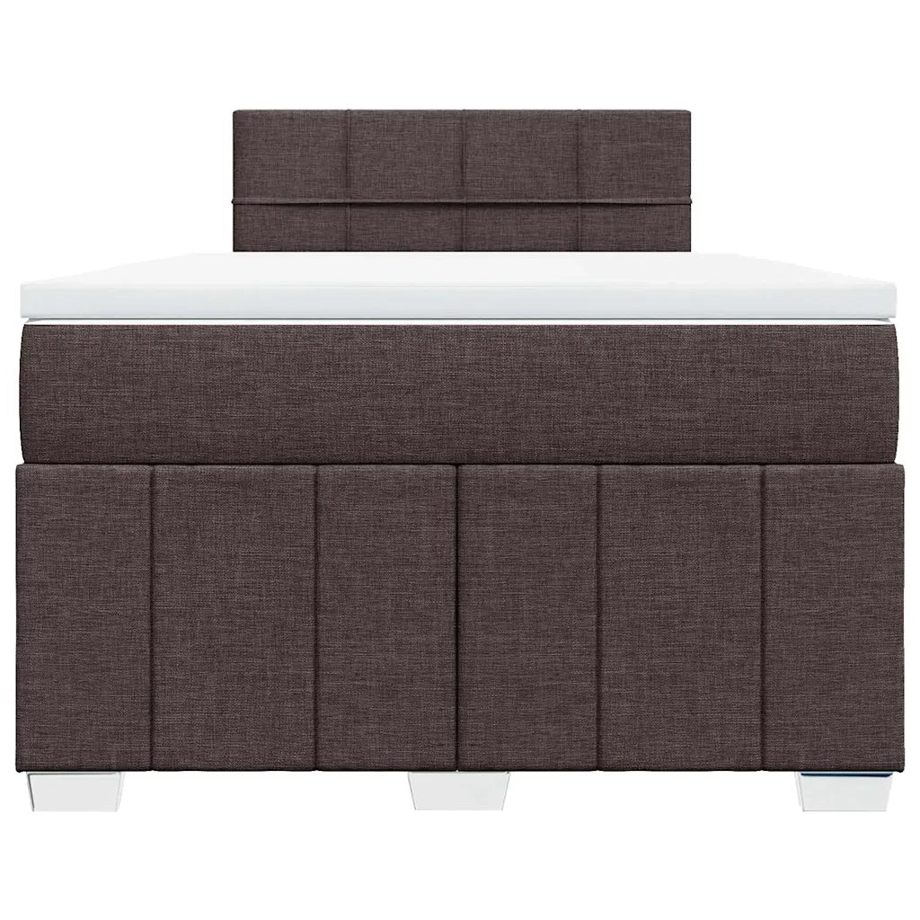 Giroletto a Molle con Materasso Marrone Scuro 120x200cm Tessuto
