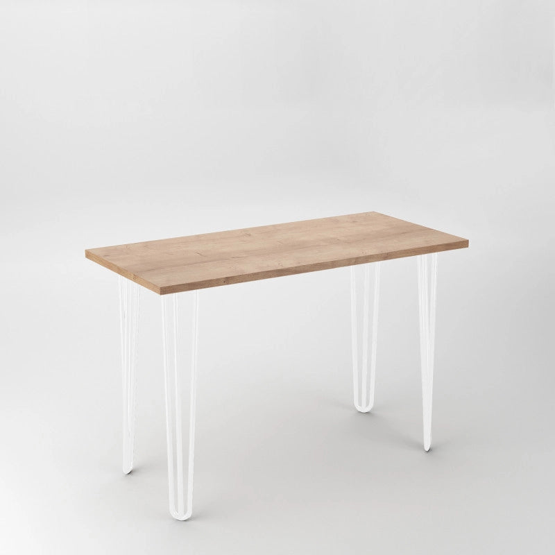 Lotto di 4 gambe Hairpin a 3 aste per tavolo, altezza 710mm, Acciaio, Verniciato bianco