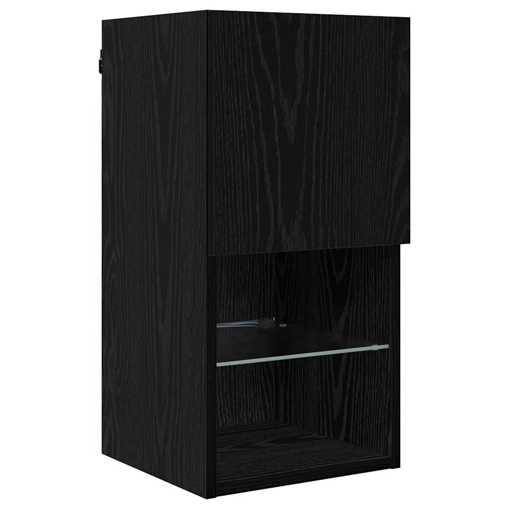 Unit¨¤ per TV a Muro 8 pz | Armadietto TV | Mobile Porta TV Rovere Nero Legno multistrato