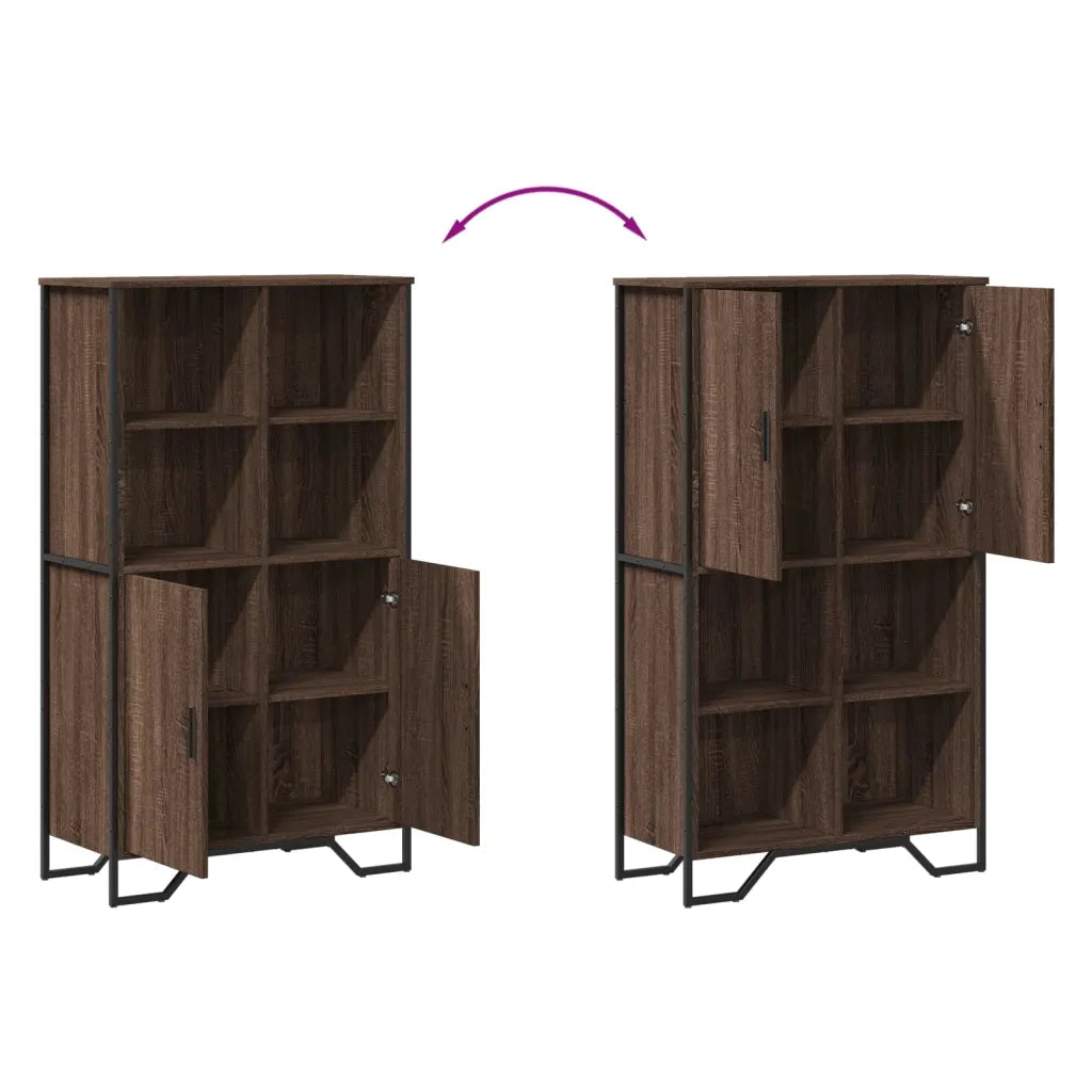 Credenza Rovere Marrone 79,5x35,5x137,5 cm in Legno Multistrato
