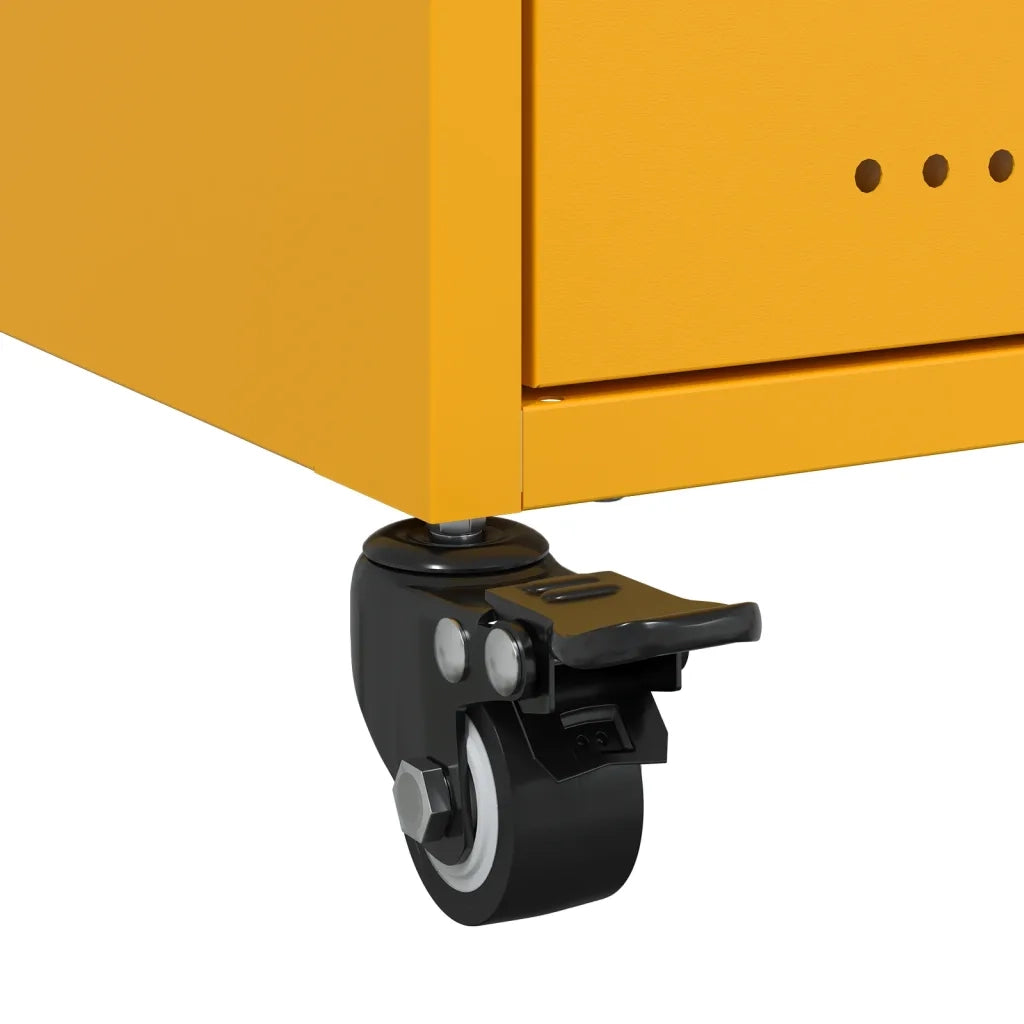 Comodini 2 pz Giallo Senape 36x39x43,5 cm in Acciaio 846711