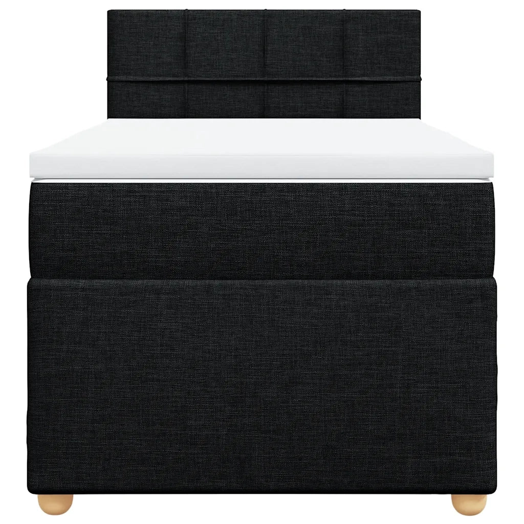 Giroletto a Molle con Materasso Nero 90x190 cm in Tessuto