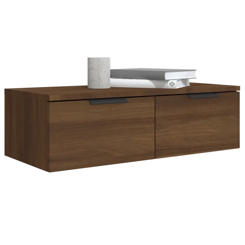 Mobili Pensili 2 pz Marrone Rovere 68x30x20cm Legno Multistrato cod mxl 32807