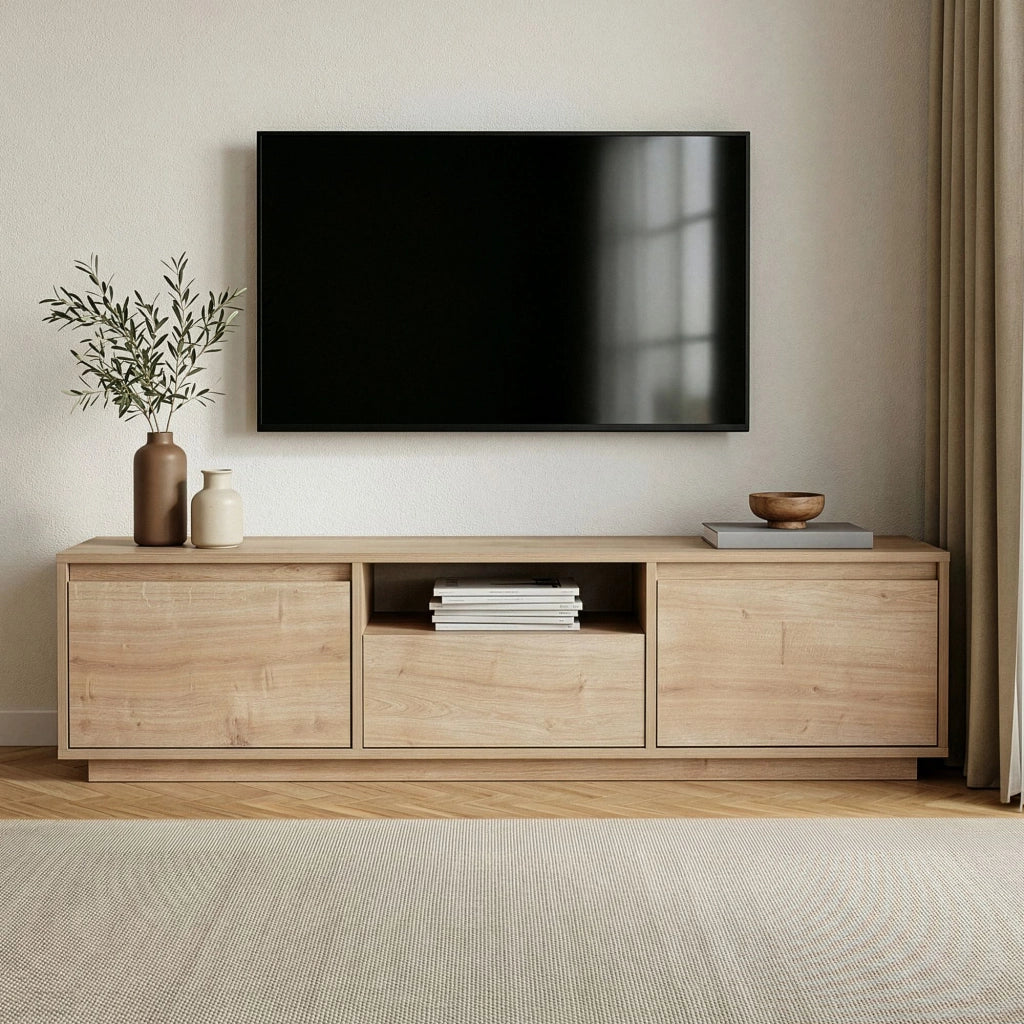Porta TV in legno "Sentinel" - 160 x 30 x 42 cm - Beige