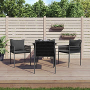 Set Pranzo da Giardino 5pz con Cuscini in Polyrattan e Acciaio 3187052