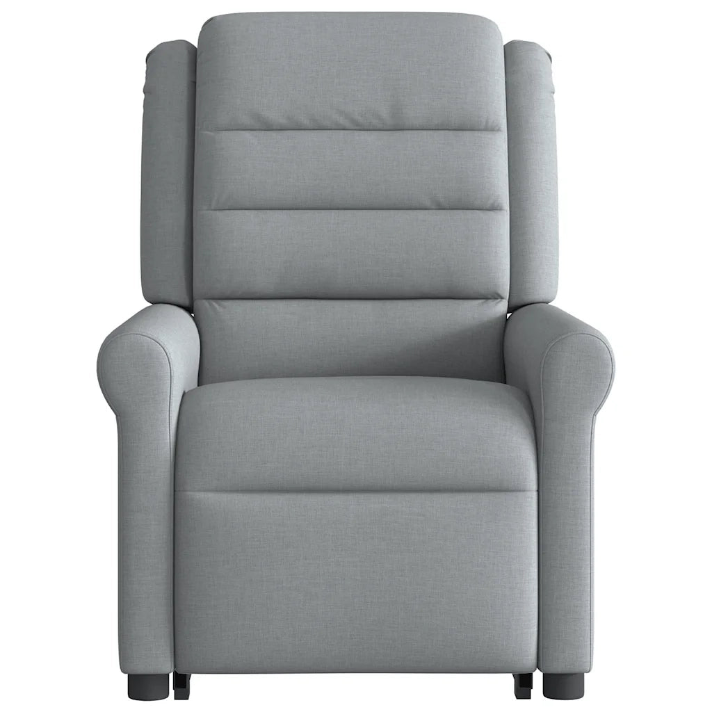 vidaXL Poltrona Reclinante Alzapersona Elettrica Grigio Chiaro Tessuto
