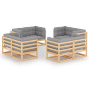 Set di mobili da giardino mobili da esterno 8 pezzi con cuscini legno di pino massiccio 02_0017513