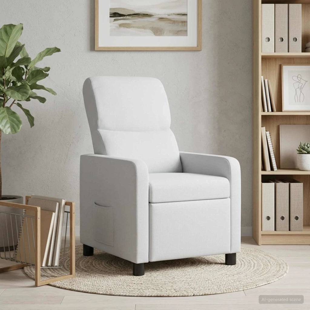 Divano Sedia-Poltrona reclinabile Bianco Tessuto 339045