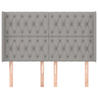 Testiera ad Orecchio Grigio Chiaro 163x16x118/128 cm in Tessuto