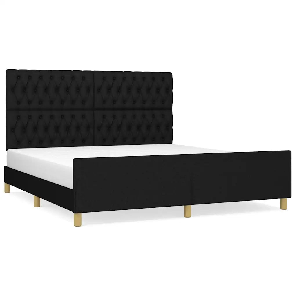 Giroletto senza Materasso-Struttura Letto Nero 180x200 cm in Tessuto 560509