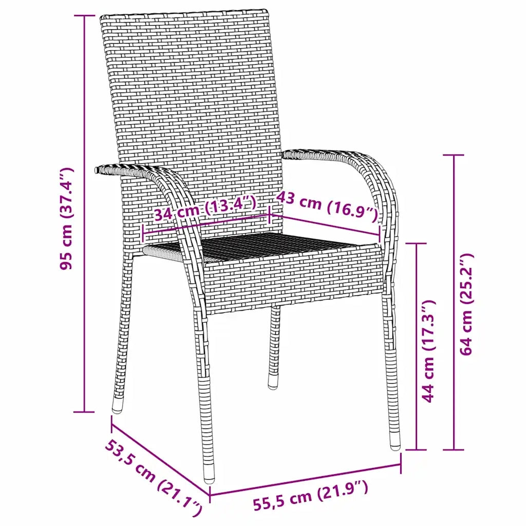 Set da Pranzo per Giardino 7 pcs Grigio 3379413