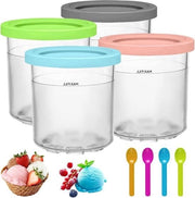 IJshouder per 4 pezzi per Ninja Creami - 4 pezzi di tazze per preparazione di gelato con coperchio - contenitori di riserva per gelato - compatibile con NC301 NC299AMZ NC300 Serie Macchina per gelato