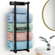 Asciugamani a rullo per piccole cabine da bagno, 56 cm appoggio per asciugamani a rullo, nero