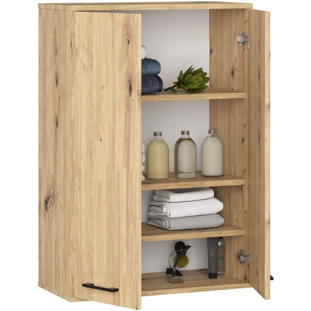 Mobile bagno sospeso AKORD FIN W64 H934 Quercia Artisan 2 ante 64x94x30 cm