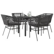 Set da Pranzo da Giardino con Cuscini 5 pz Polyrattan Vetro 3334612