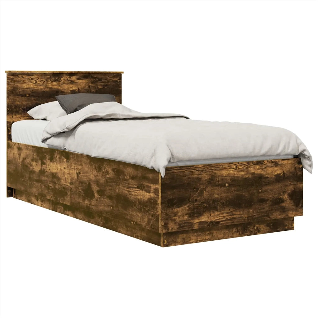 Struttura del letto Rovere fumé 90 x 190 cm Legno multistrato