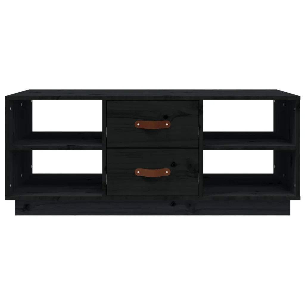 Tavolino da Salotto-Tavolino da soggiorno-Tavolo Nero 100x50x41 cm in Legno Massello di Pino 492838