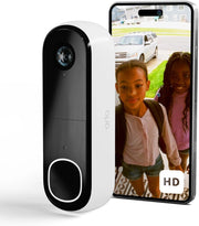 Arlo Essential FHD Videocitofono, Telecamera WiFi Esterno Senza Fili, Campanello Senza Fili da Esterno, Citofono Smart, Sensore Movimento, Visione Notturna, Sirena, Prova Inclusa Secure App, Bianco