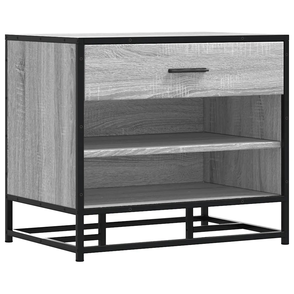 Panca Portaoggetti Grigio Sonoma Legno Multistrato e Metallo 849222