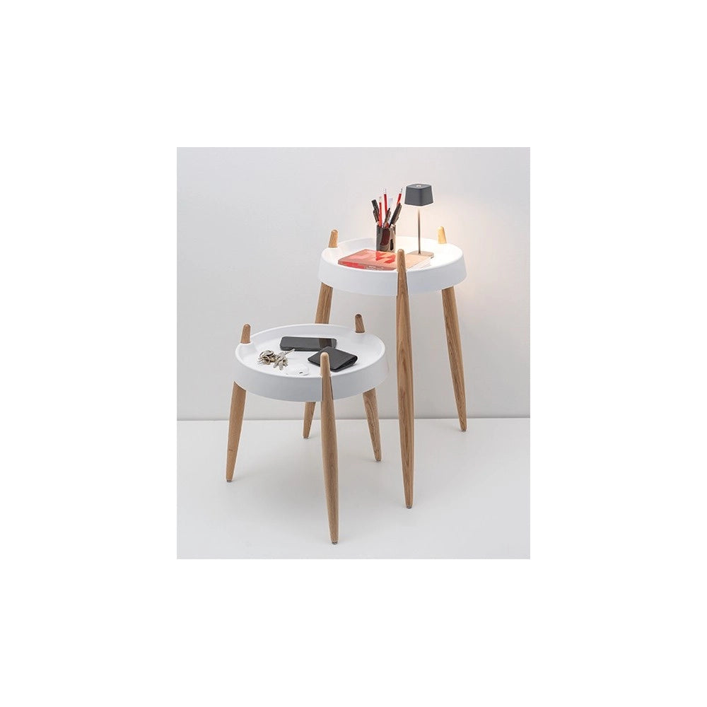 Zafferano Tavolino Liolà h67cm Bianco - Frassino naturale