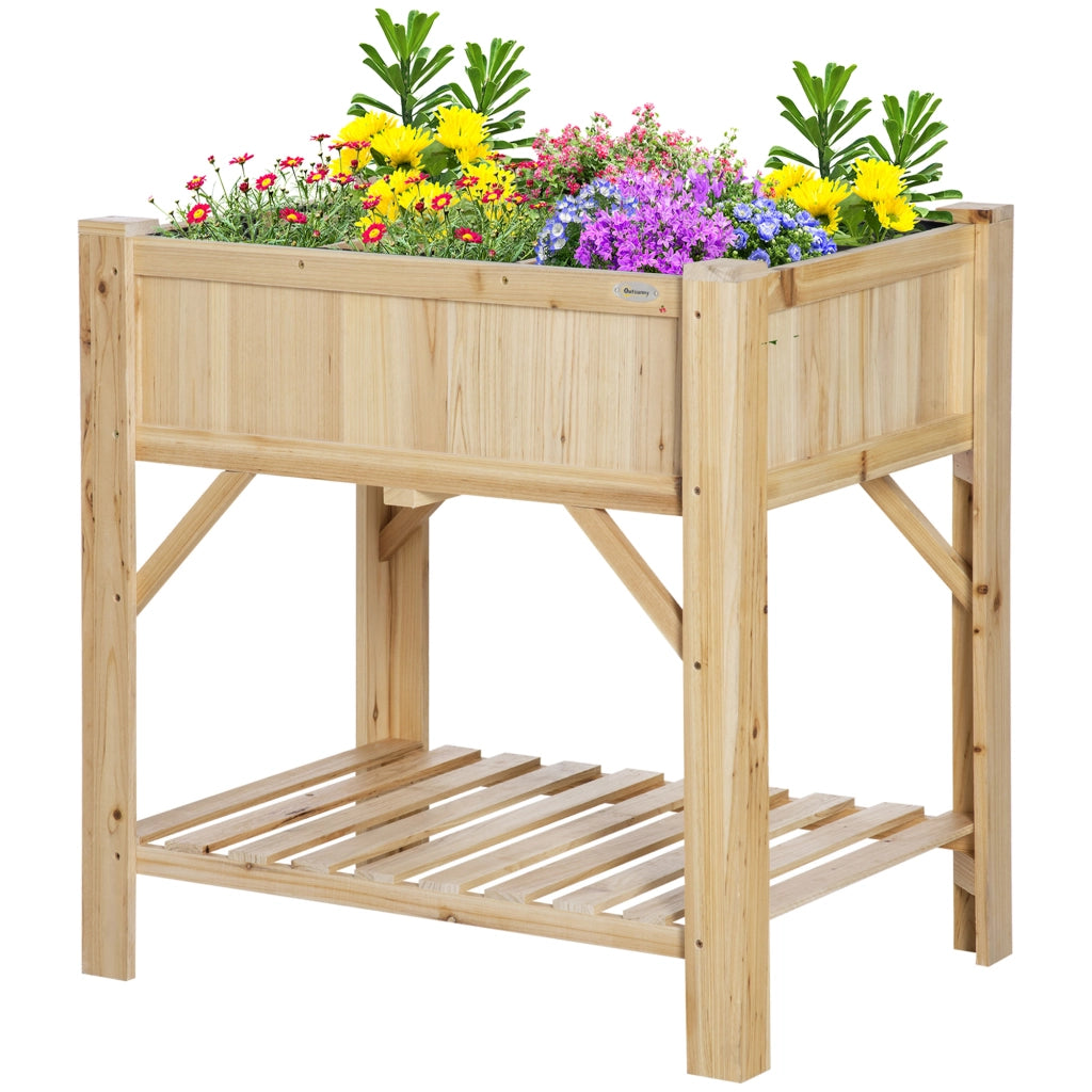 Letto Rialzato per Orto con 6 Scomparti ¨C Zephmum ¨C Legno di Abete 78.5x58x81cm