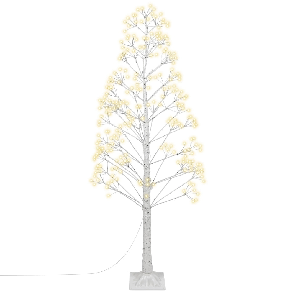 Albero di Natale Artificiale Bianco PE 180 cm Pre-Illuminato con luci LED per esterni e interni Stile Scandinavo