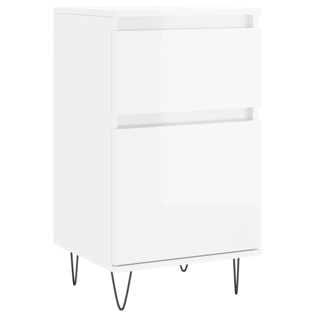 Buffet credenza cassettiera armadio mobile contenitore organizer per cucina soggiorno salotti set da 2 lucido 40 x 35 x 70 cm legno ingegnerizzato bianco 02_0036706