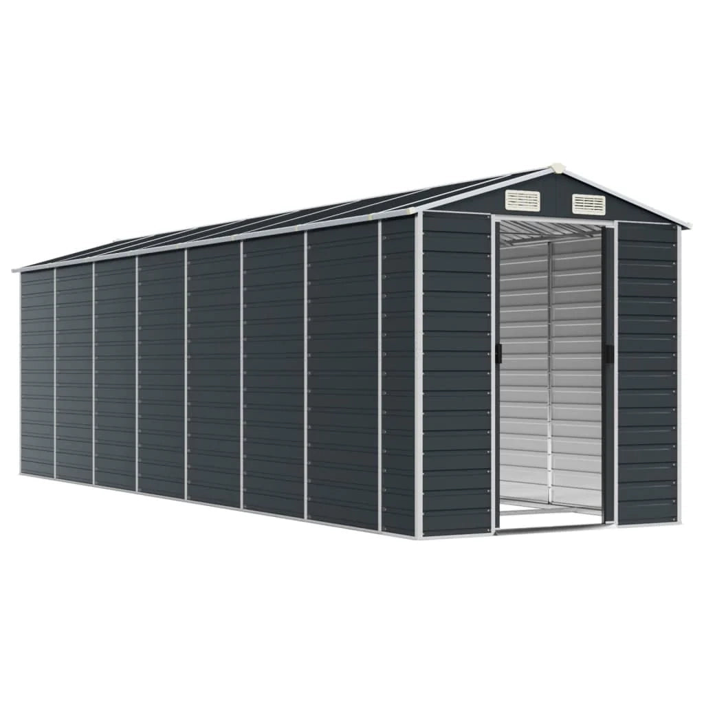 Casetta da giardino cabina ripostiglio casetta da esterno robusta casetta per attrezzi 191 x 640 x 198 cm acciaio zincato antracite 02_0022189