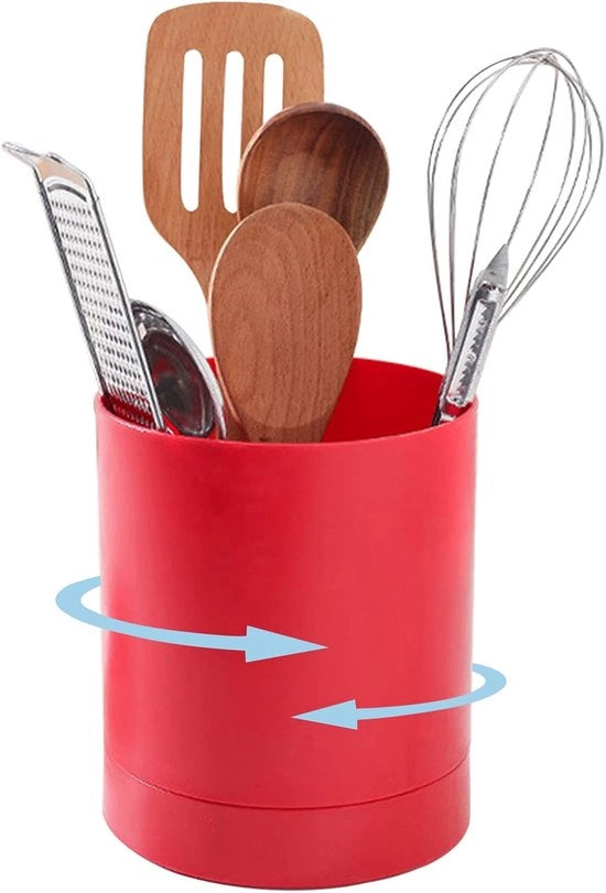 Ciotola di utensili - Ciotola di accessori da cucina - Ciotola per accessori da cucina - 14,5 x 13 x 14,5 cm - Rosso