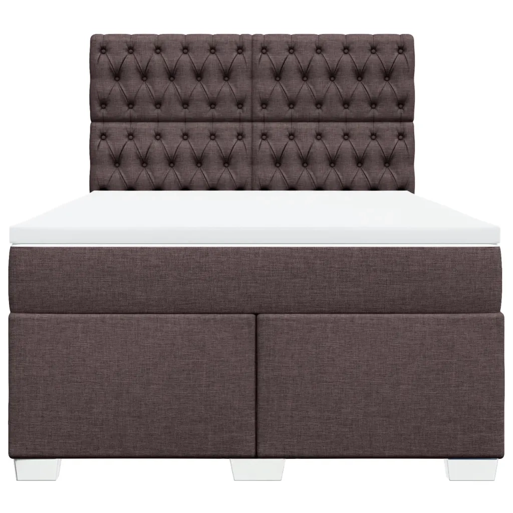 Giroletto a Molle con Materasso Marrone Scuro 160x200cm Tessuto 3292849