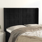 Testiera ad Orecchio-Testata con Orecchie Nera 147x16x118/128 cm in Velluto 375391