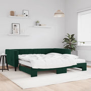 Divano Letto Estraibile Materassi Verde Scuro 100x200 Velluto