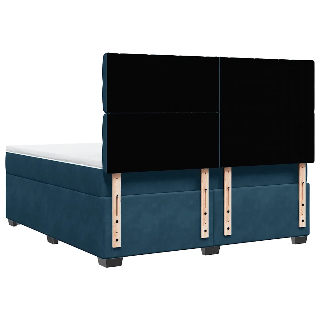 Giroletto a Molle con Materasso Blu 180x200 cm in Velluto 3290988