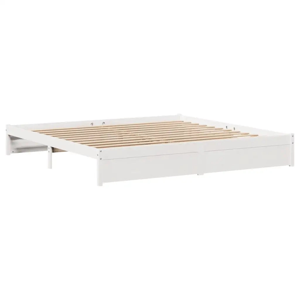 Letto senza Materasso-Struttura Letto Bianco 180x200 cm Legno Massello di Pino 560893