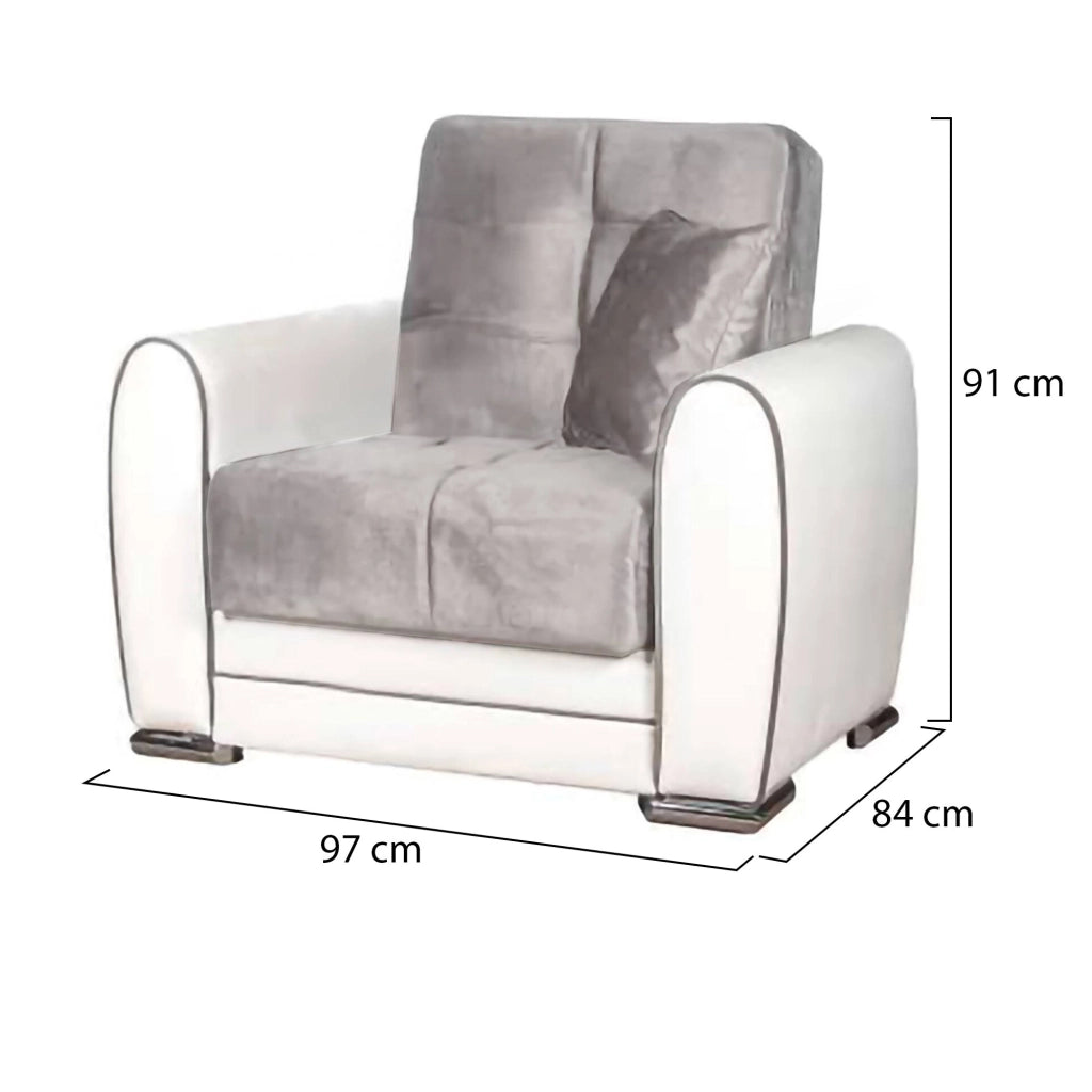 Poltroncina Attiluccio, Poltrona Braccioli, 97x84x91h cm Bianco