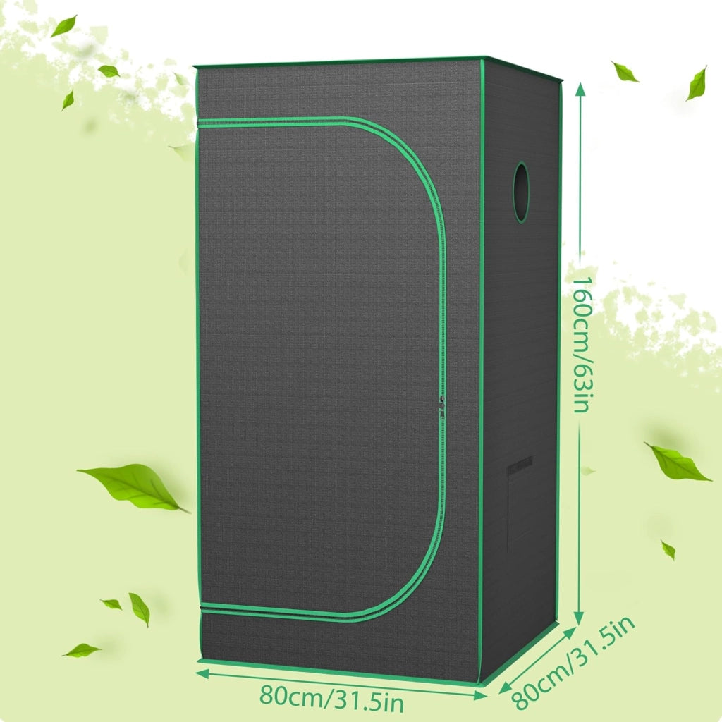 Grow Tent 80 x 80 x 160 cm Grow Tent con Mylar riflettente, impermeabile, tenda da allevamento, serra per piante e spazi