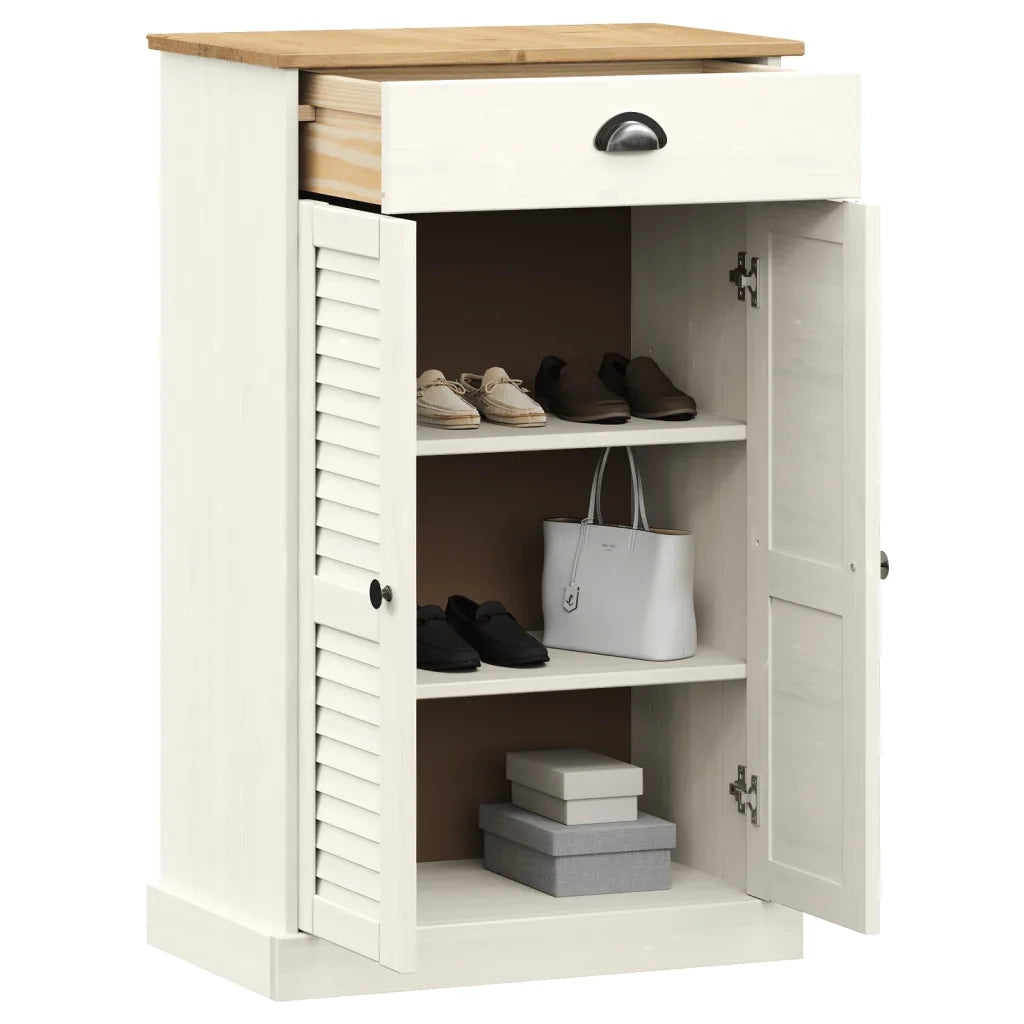 Scarpiera | Mobile per scarpe VIGO 60x35x96 cm in Legno Massello di Pino Bianco